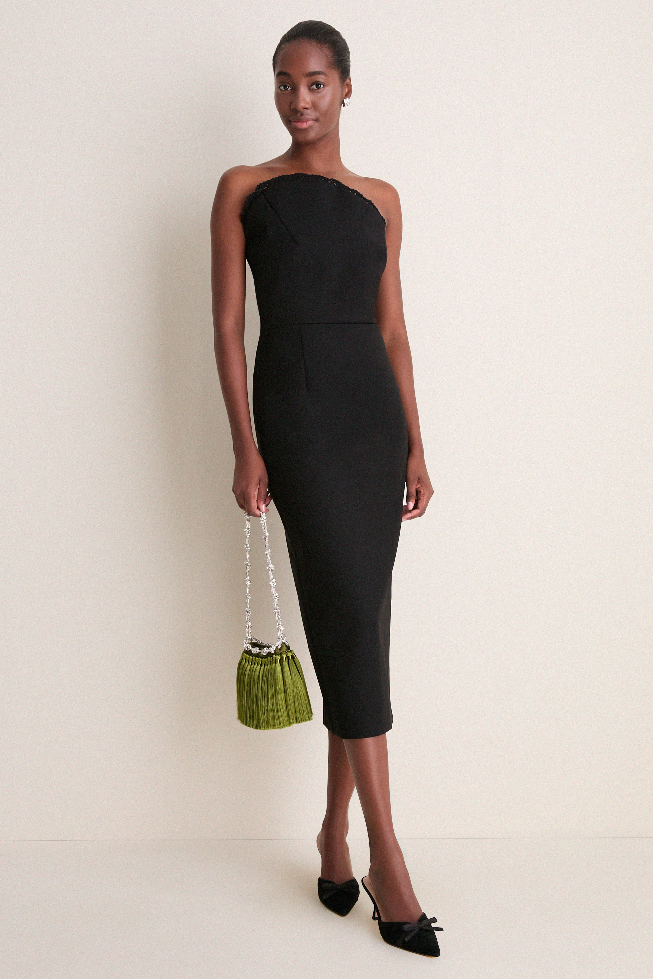 Moss Green Tassel Evening Knotty Bag