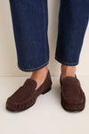 Dark Brown Suede Mazle Loafers