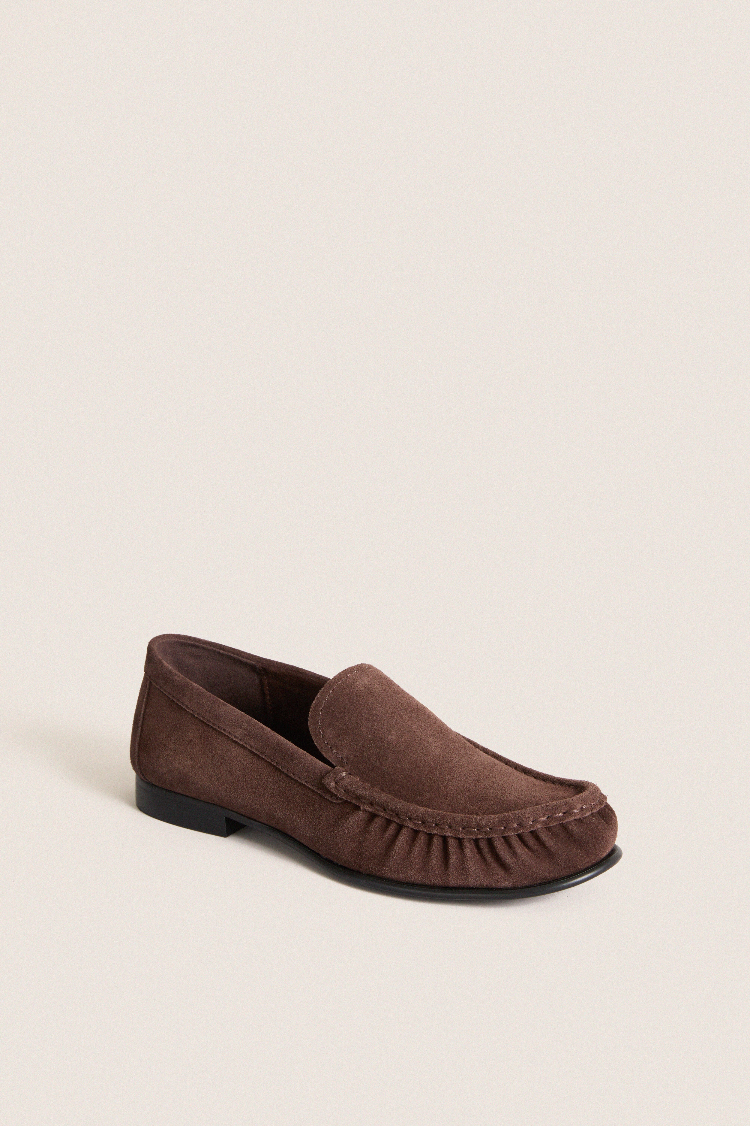 Dark Brown Suede Mazle Loafers