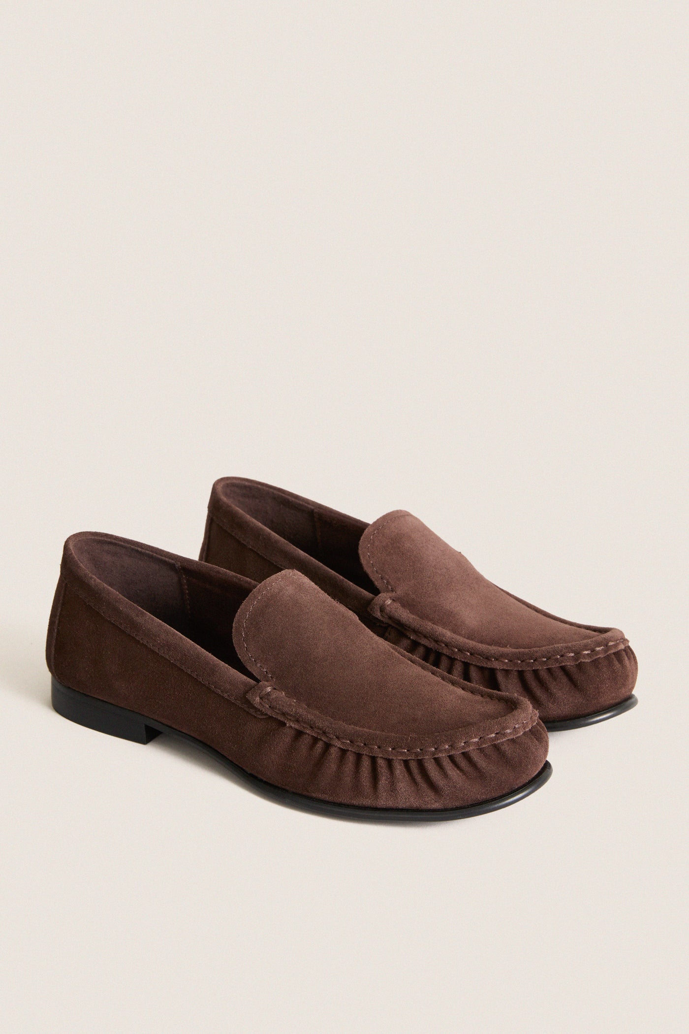 Dark Brown Suede Mazle Loafers