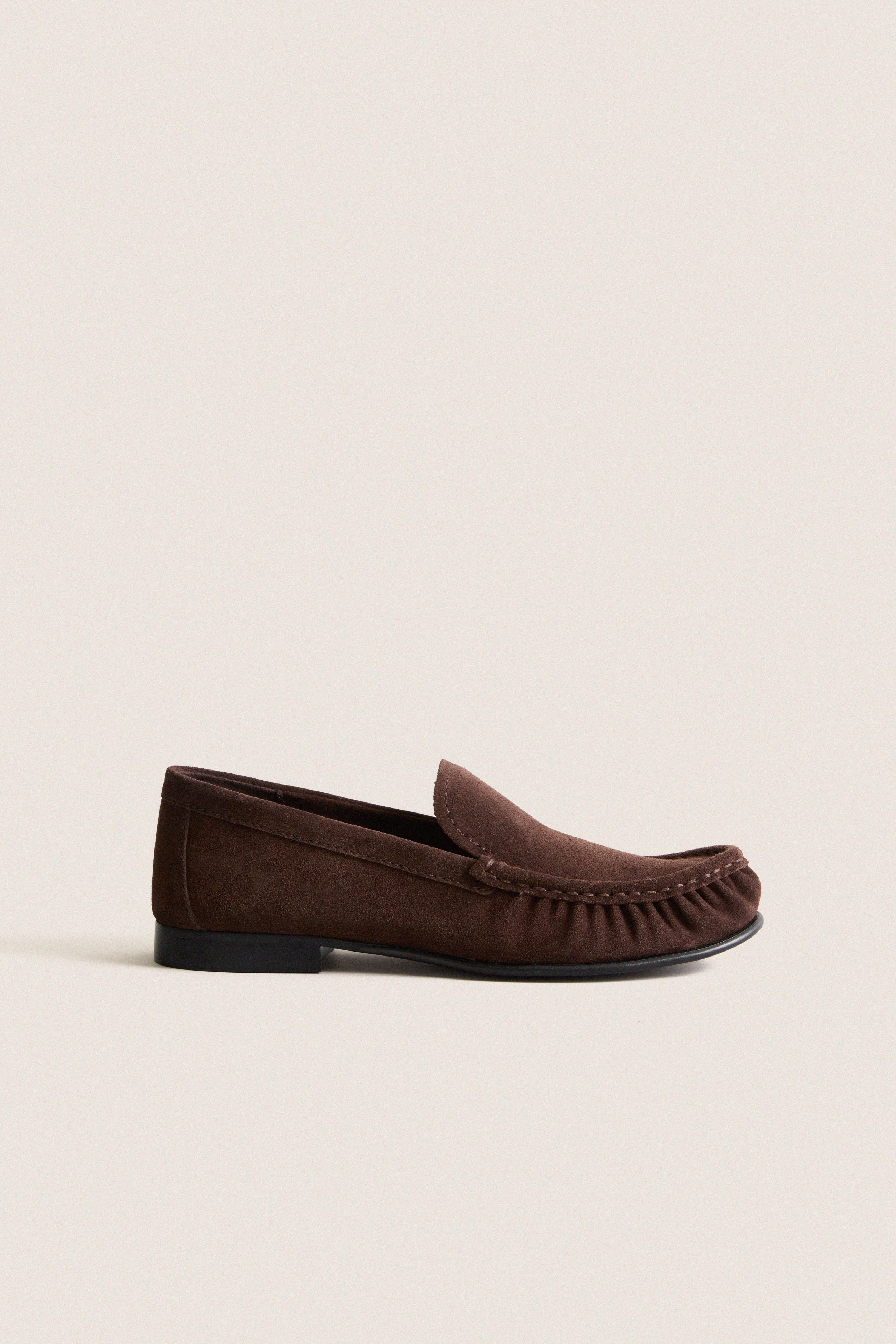 Dark Brown Suede Mazle Loafers