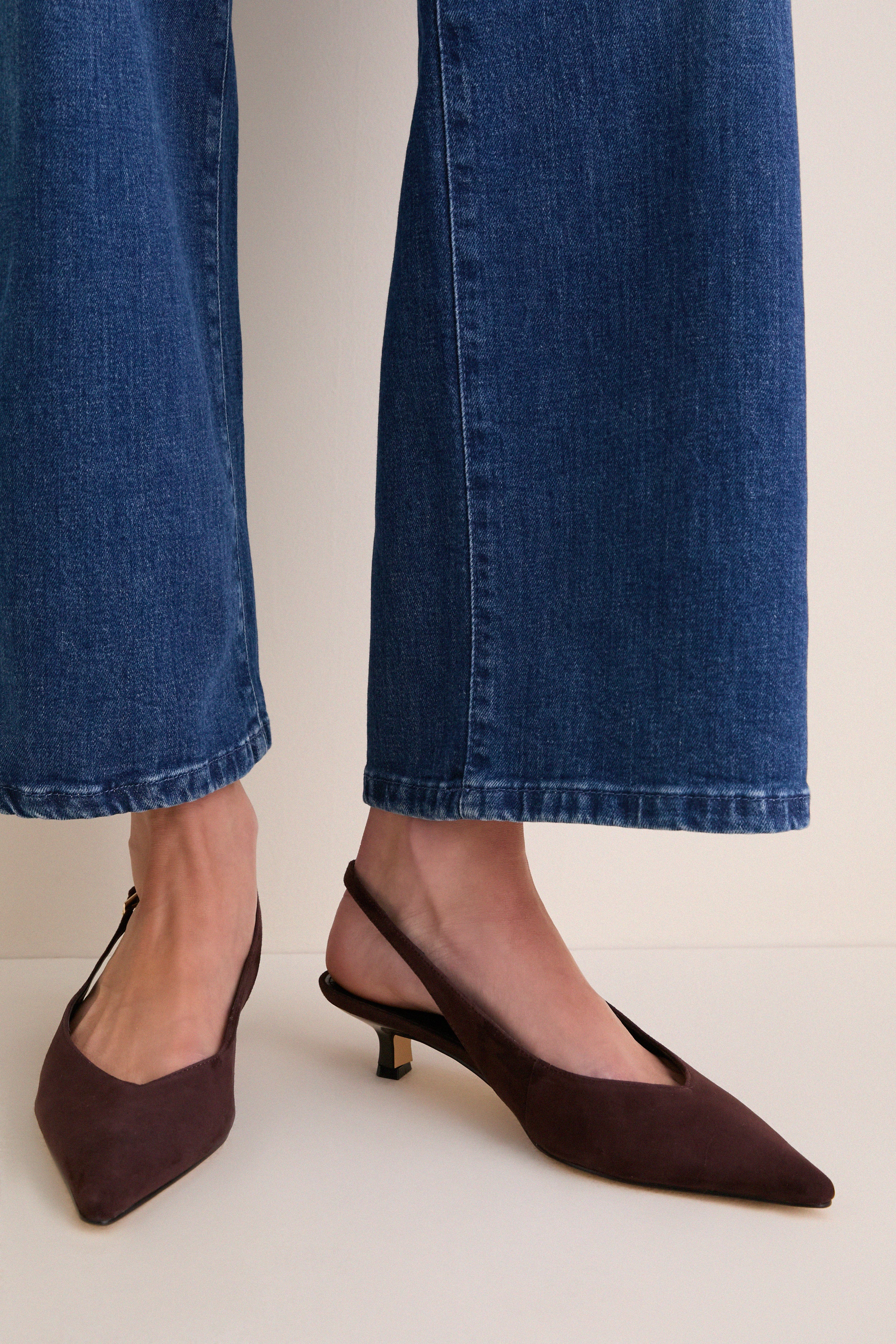 Dark Brown Luciey Sling Back Heels