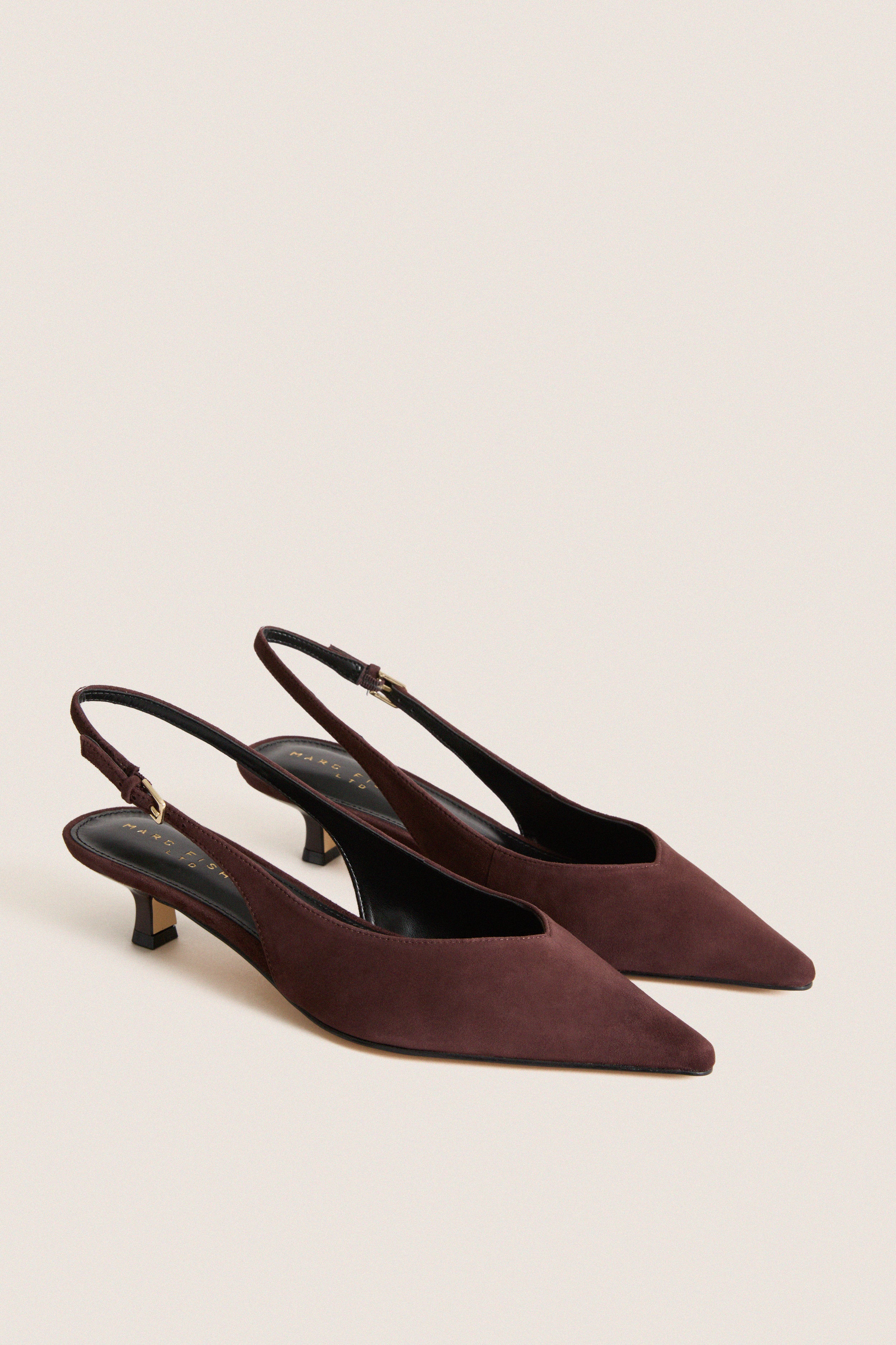 Dark Brown Luciey Sling Back Heels