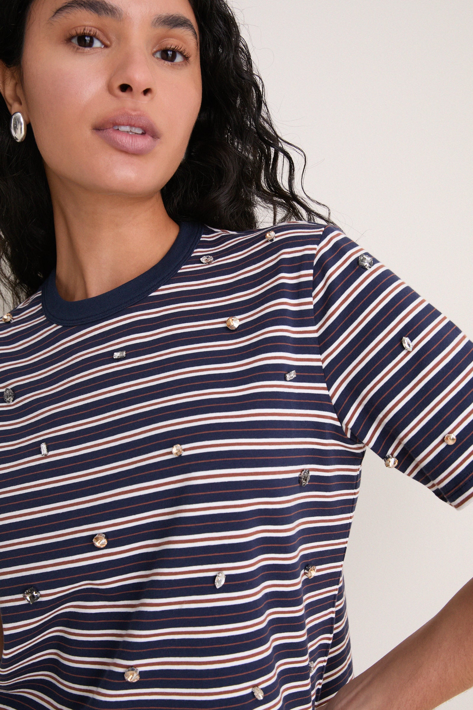 Heritage Navy Multi Sebastian Rhinestone Tee