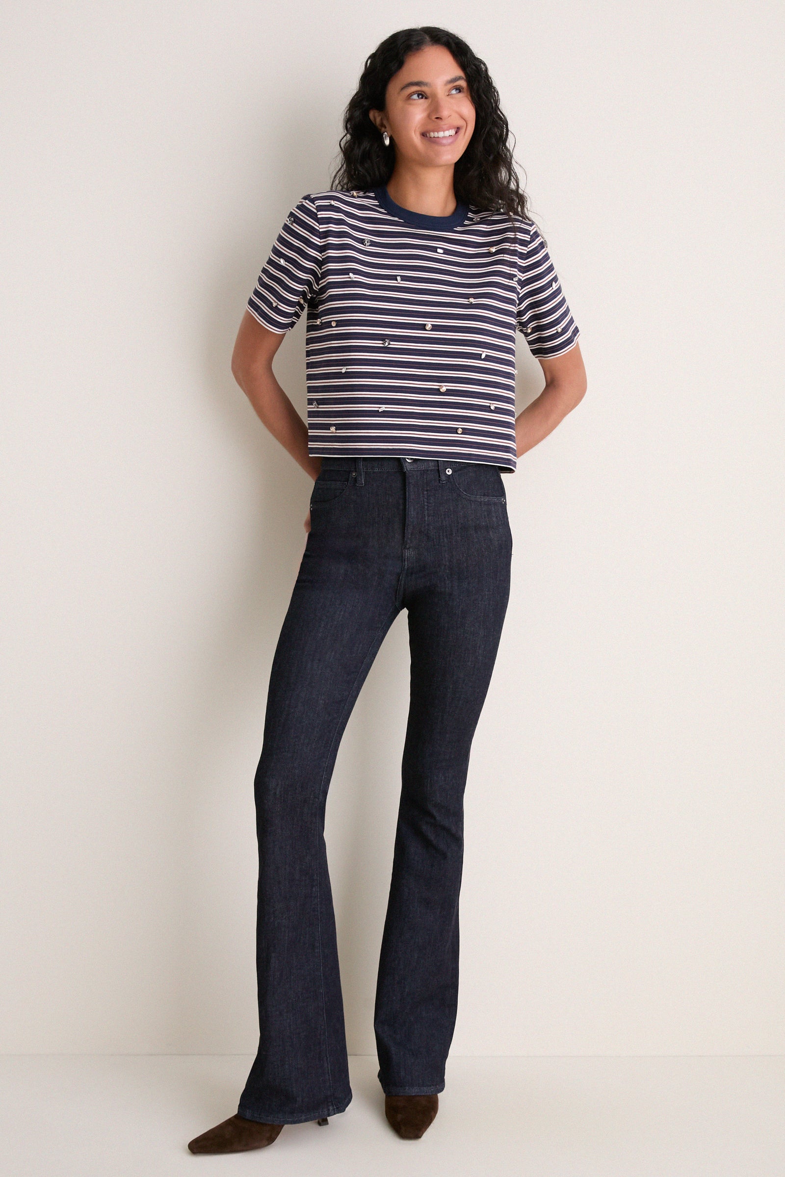 Heritage Navy Multi Sebastian Rhinestone Tee