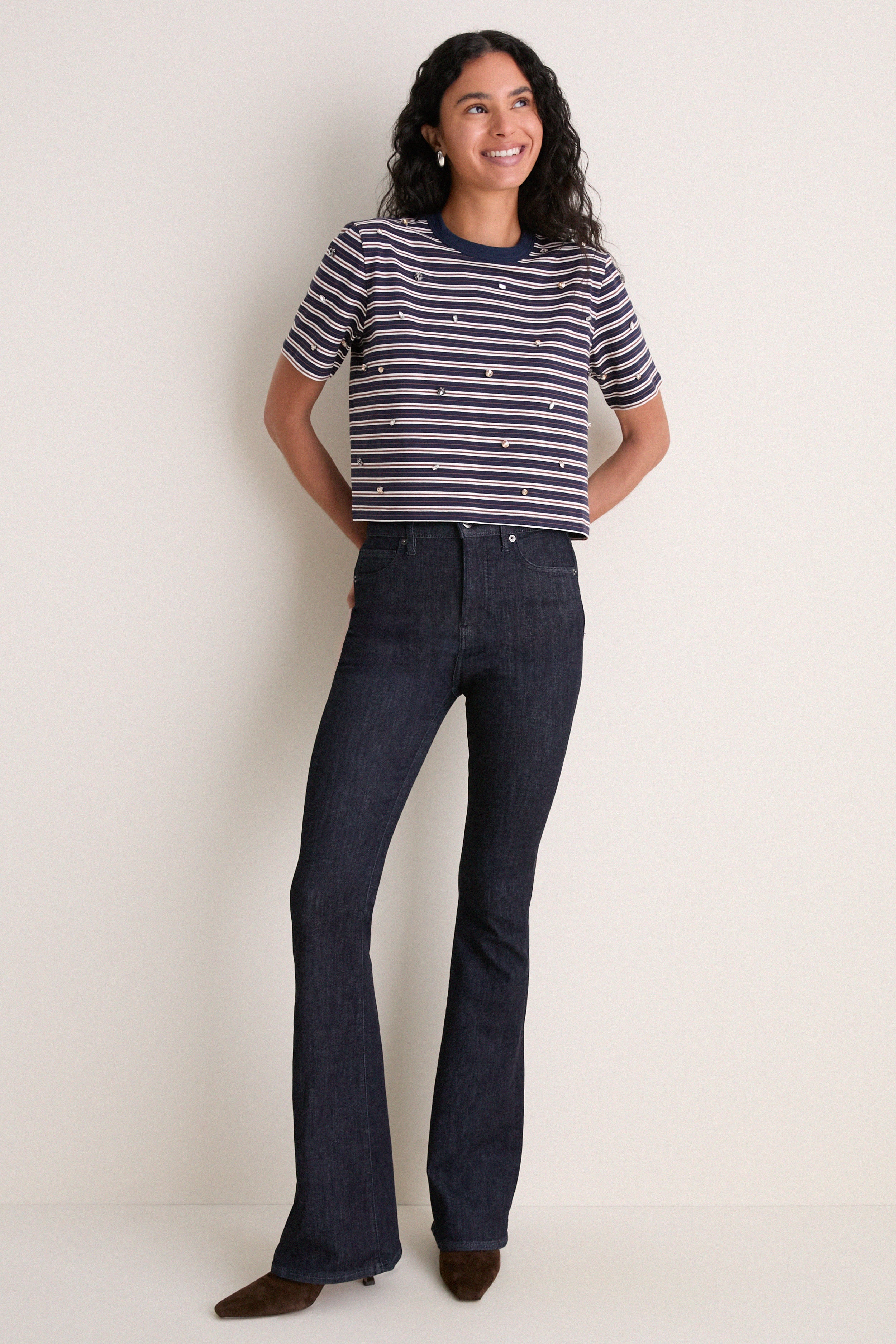 Heritage Navy Multi Sebastian Rhinestone Tee
