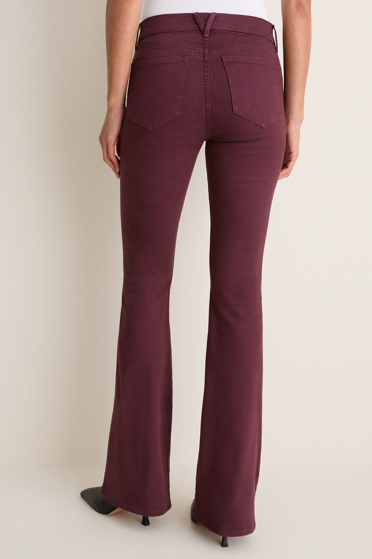 Burgundy Beverly Mid Rise Skinny Flare