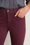 Burgundy Beverly Mid Rise Skinny Flare