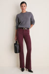 Burgundy Beverly Mid Rise Skinny Flare