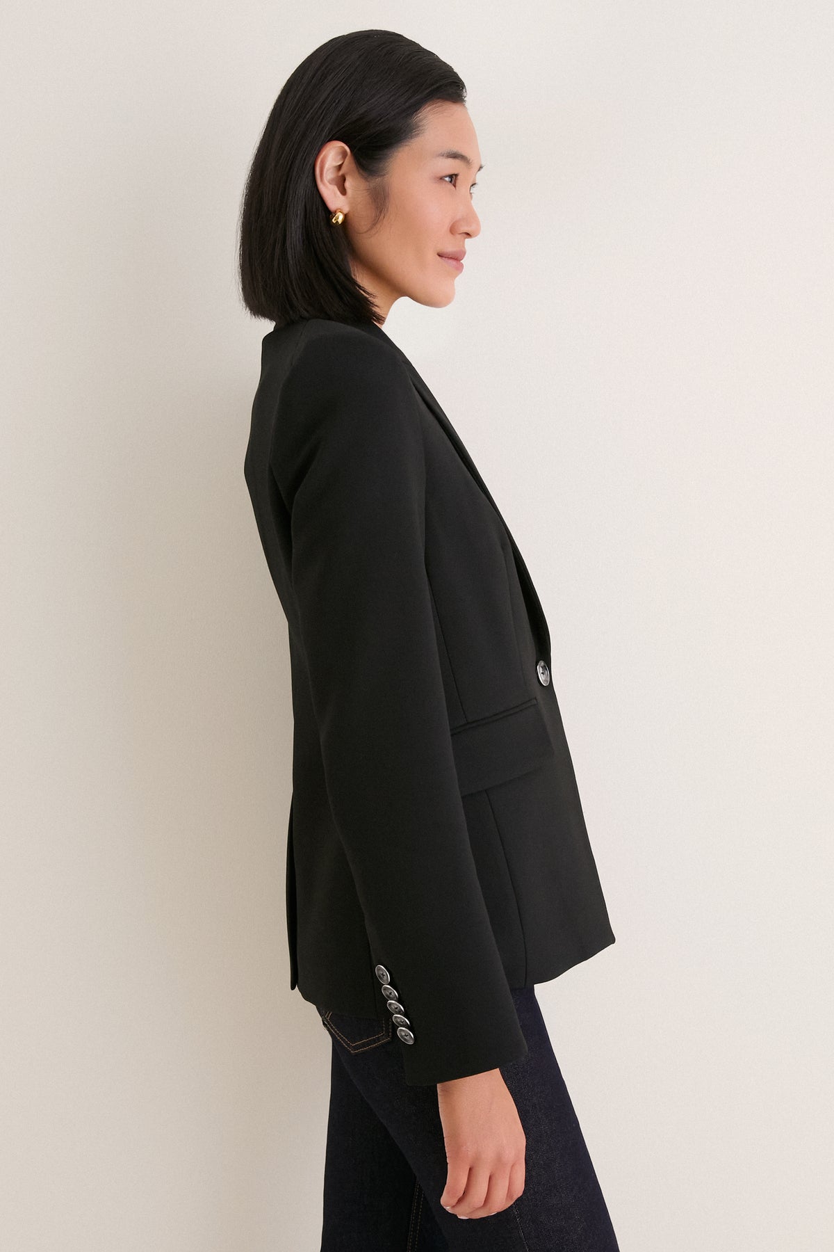 Black Single Breasted Miller Dickey Jacket