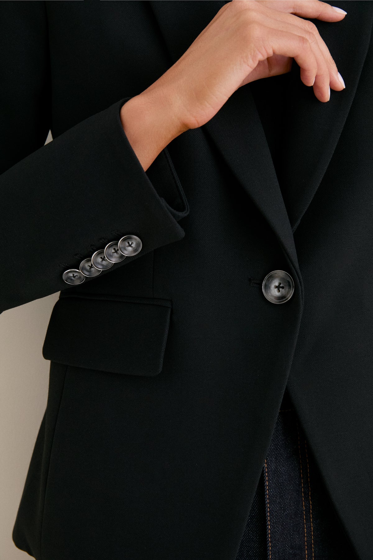 Black Single Breasted Miller Dickey Jacket