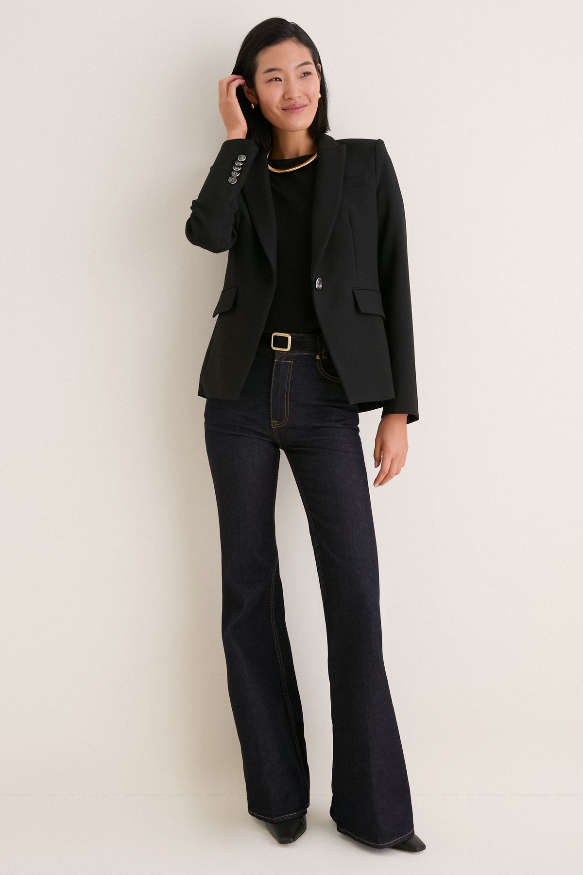 Black Single Breasted Miller Dickey Jacket