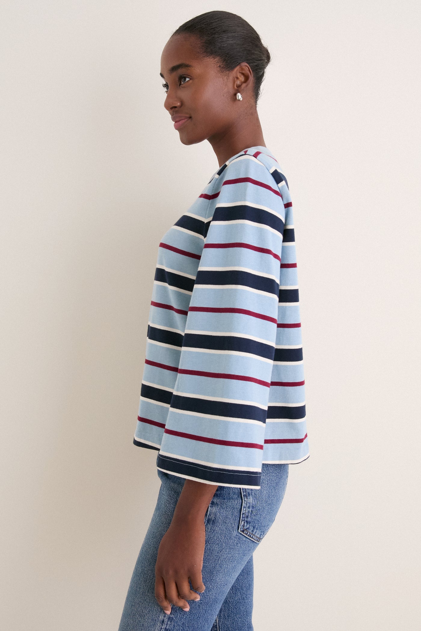 Blue Collegiate Stripe Adler Tee