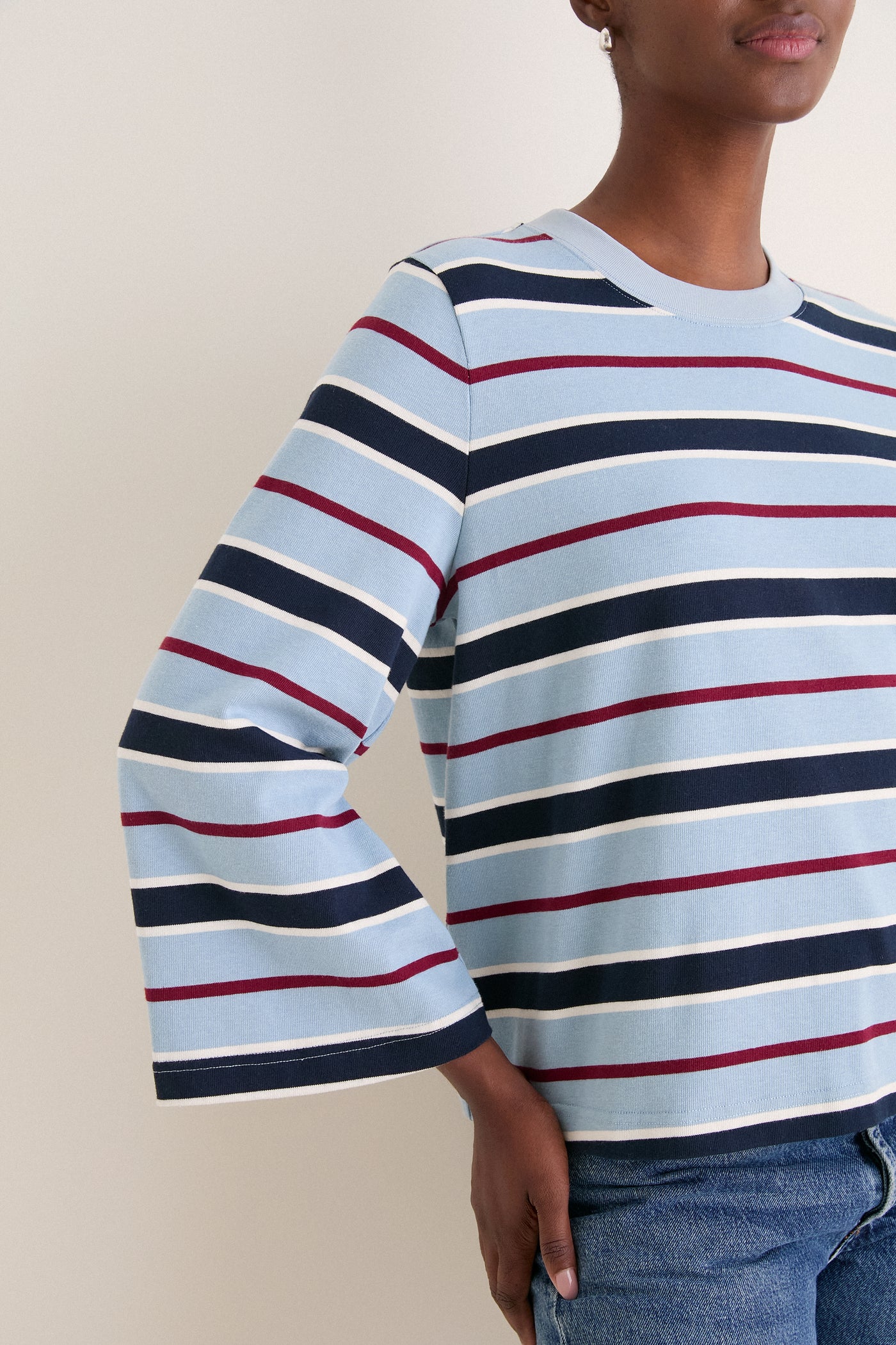 Blue Collegiate Stripe Adler Tee
