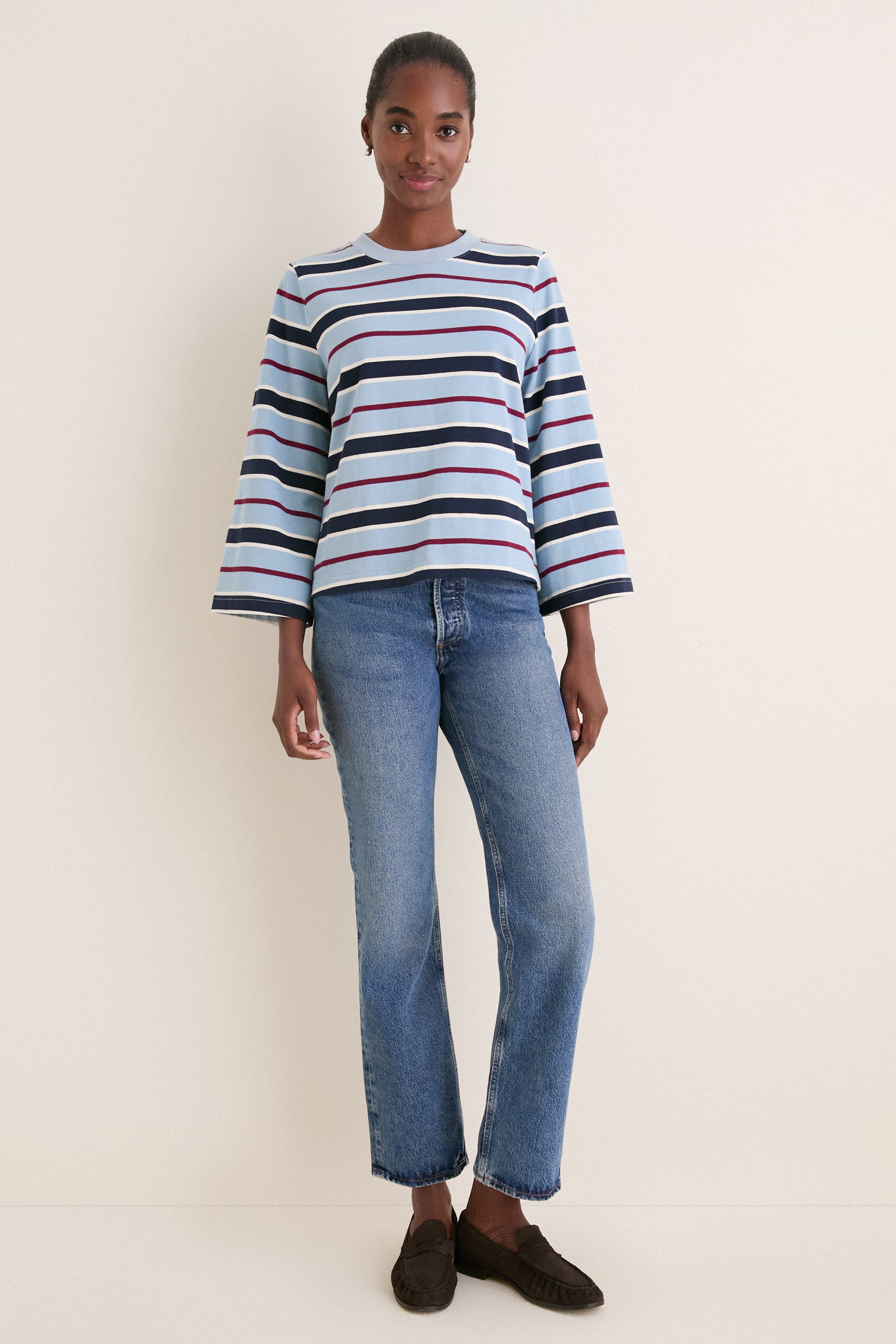 Blue Collegiate Stripe Adler Tee