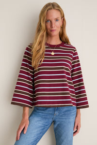 Crimson Collegiate Stripe Adler Tee