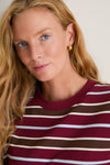Crimson Collegiate Stripe Adler Tee