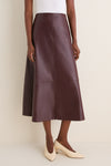 Wine Leather Veronica Skirt