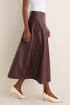 Wine Leather Veronica Skirt