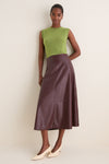 Wine Leather Veronica Skirt