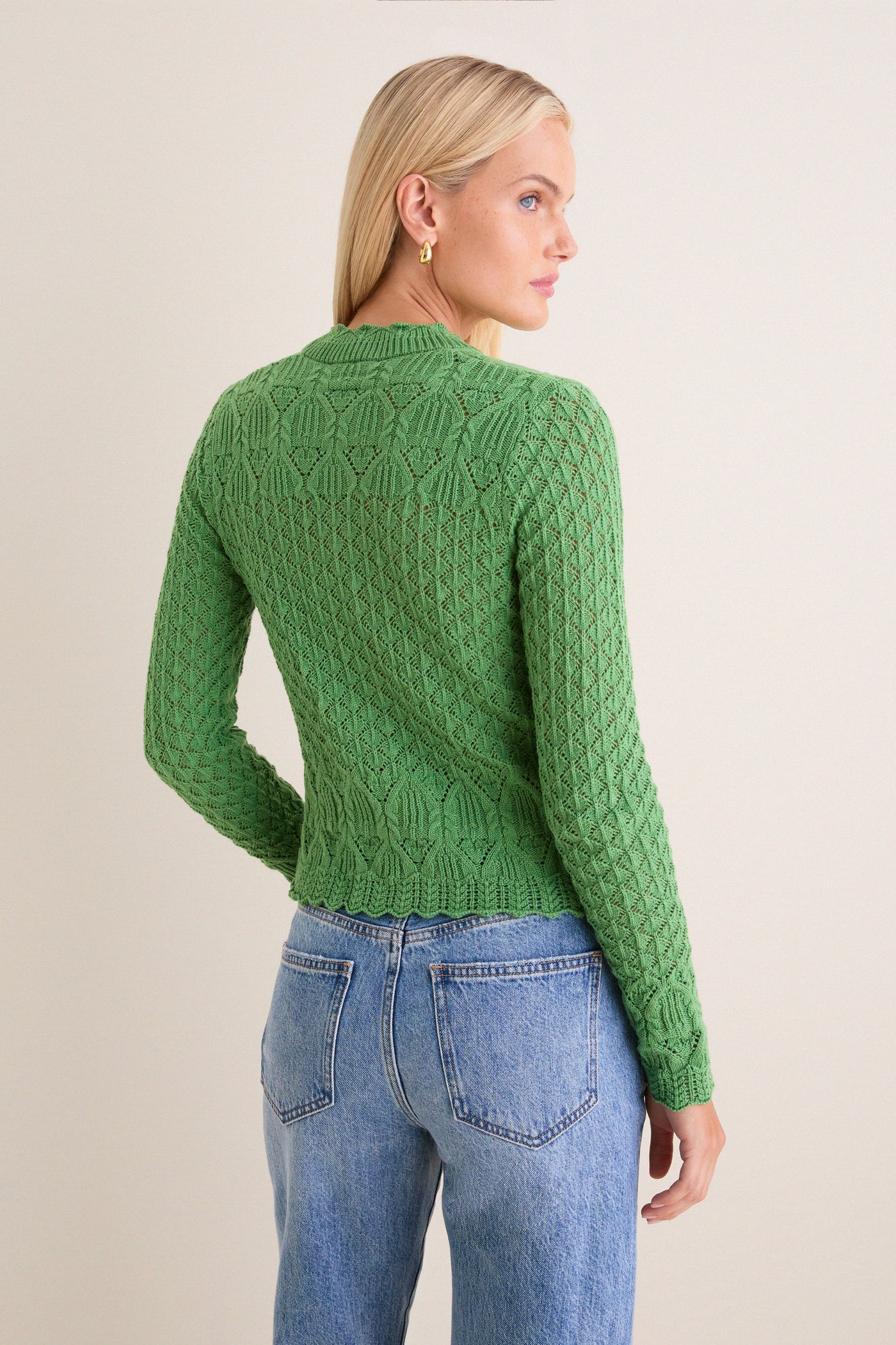 Fern Green Pointelle Capucine Cardigan