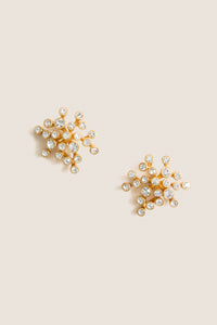 Gold Bezel Cluster Earrings