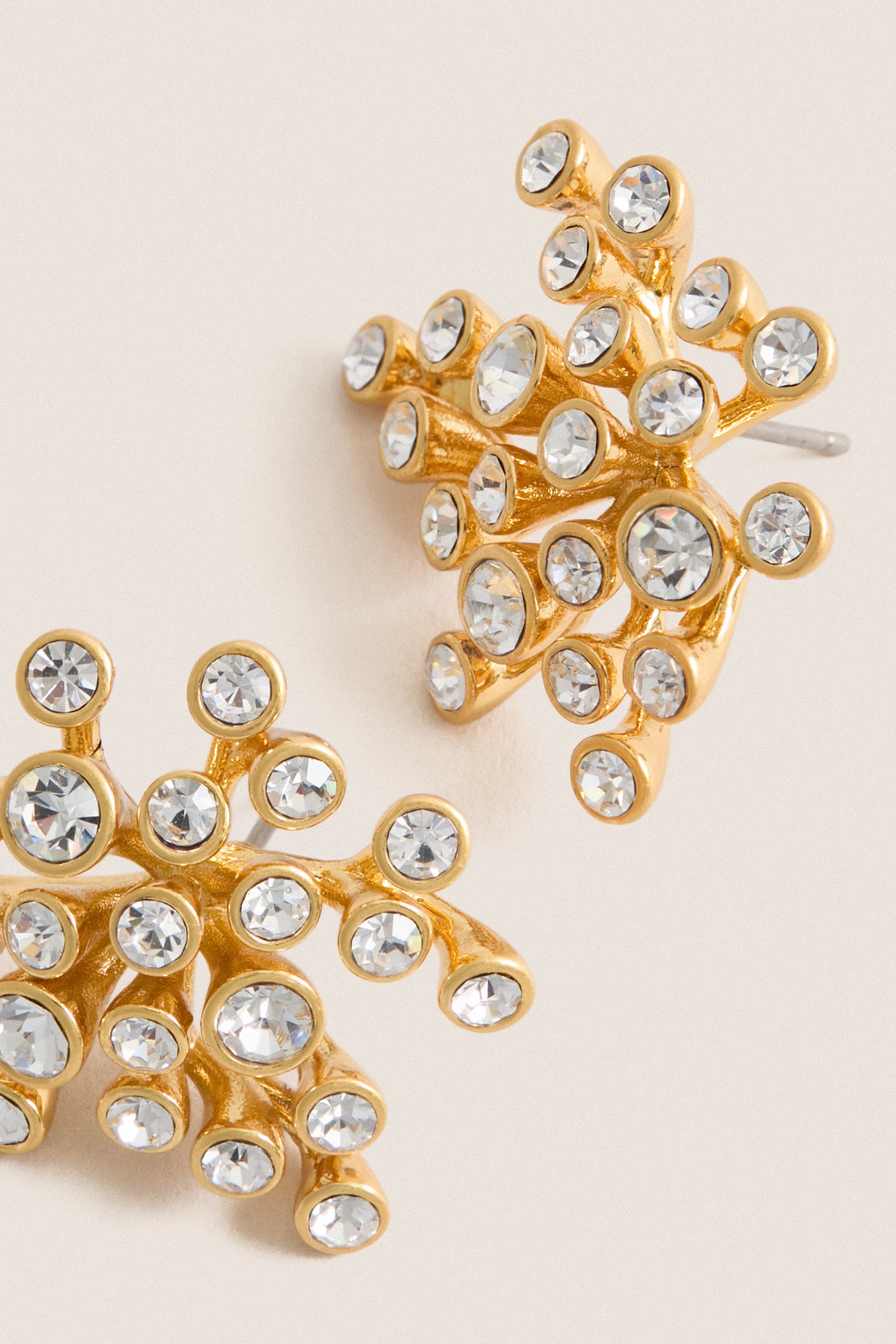 Gold Bezel Cluster Earrings