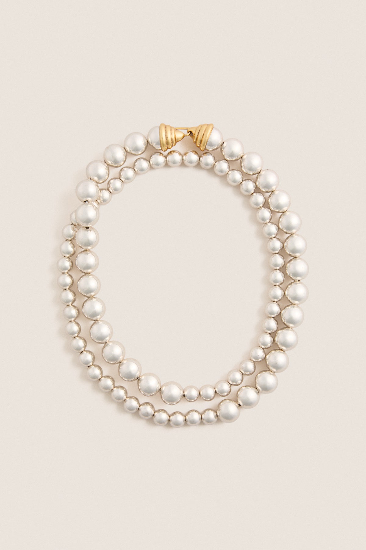 Silver Double Strand Celine Necklace
