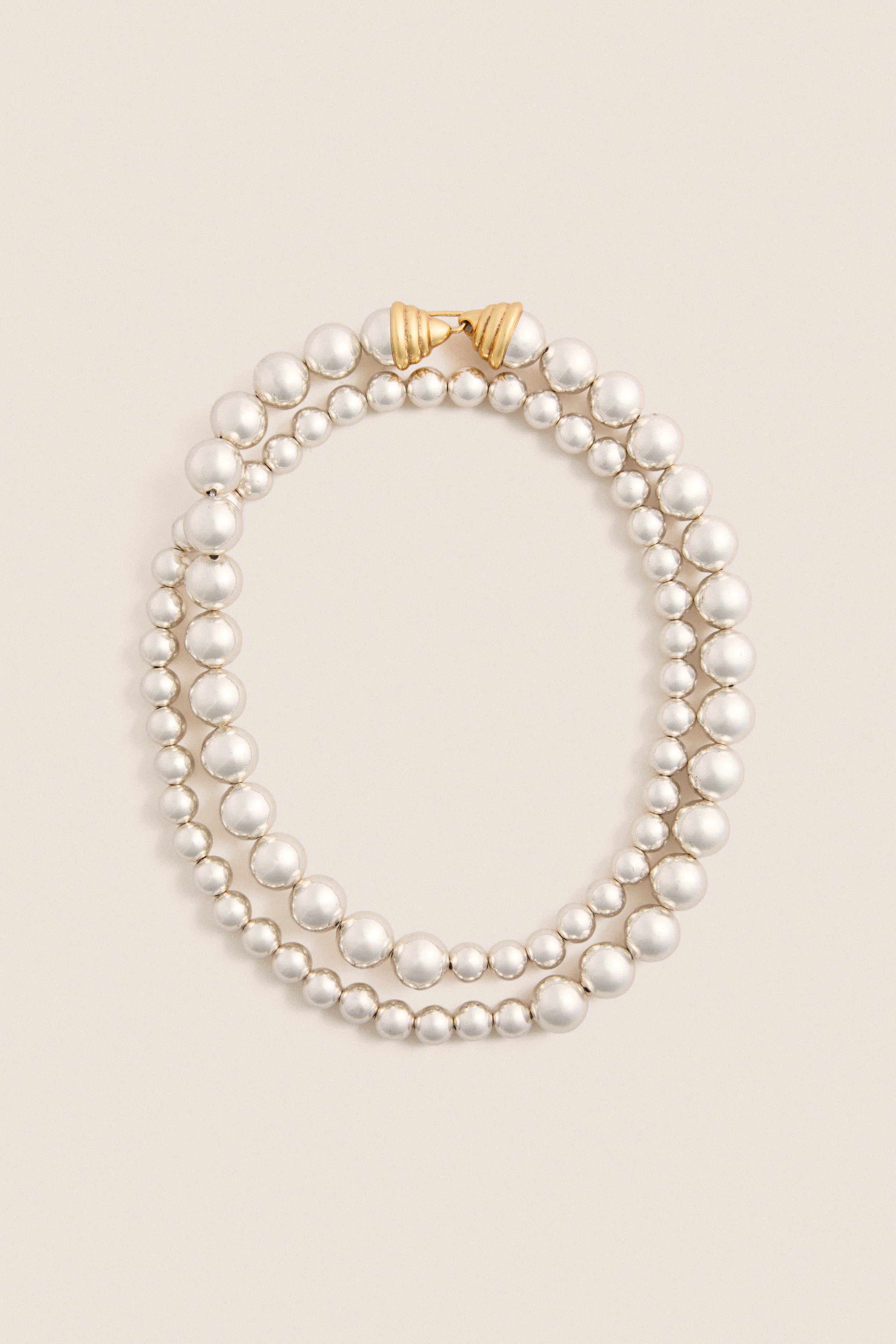 Silver Double Strand Celine Necklace