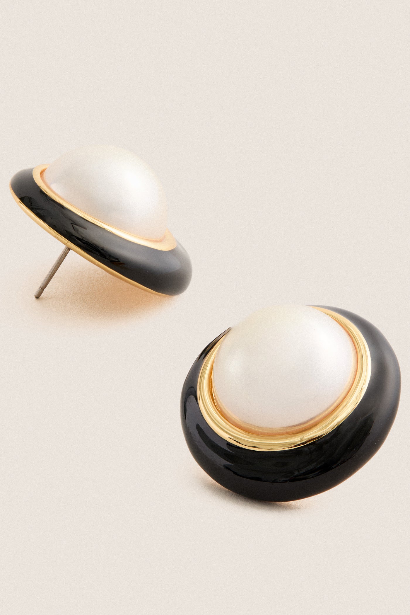 Black and Pearl Onyx Earrings