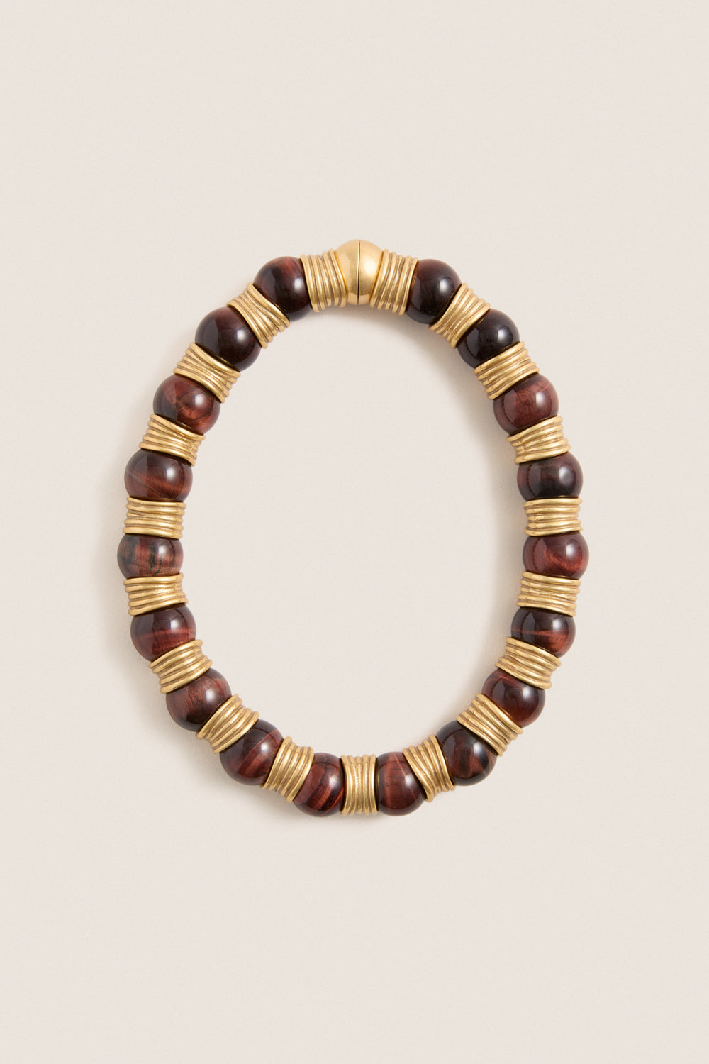 Tiger's Eye and Gold Station Necklace