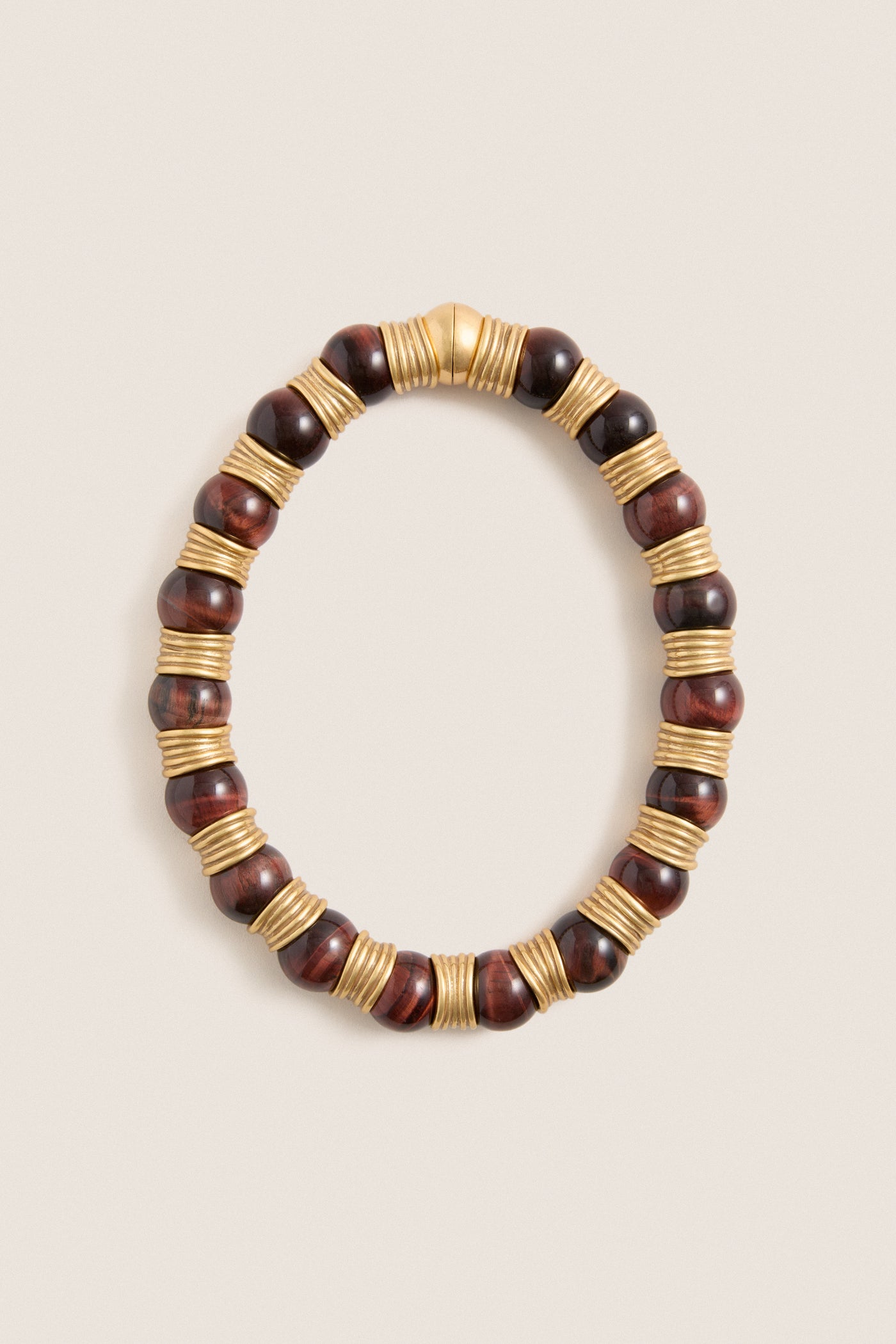 Tiger's Eye and Gold Station Necklace