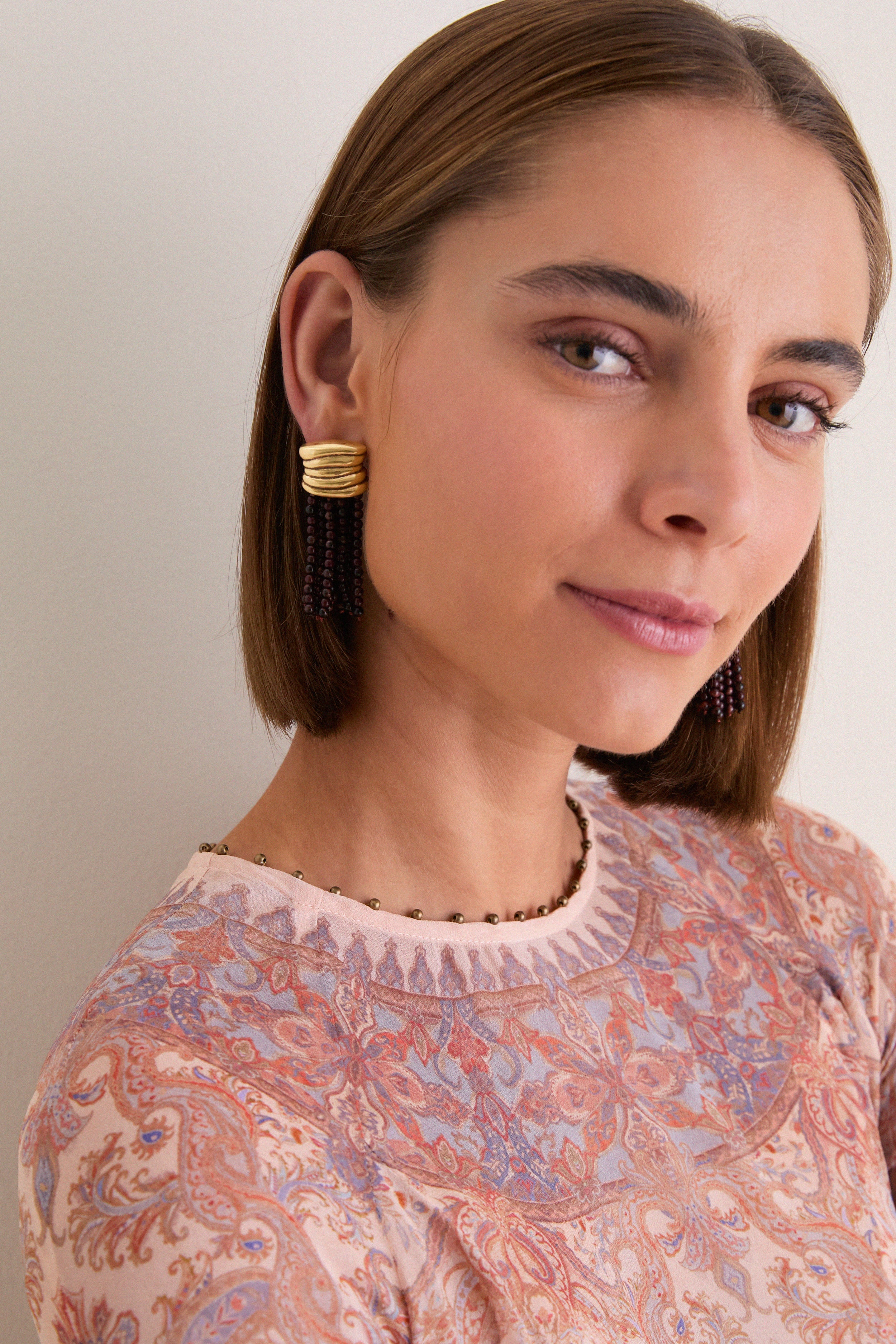 Tiger's Eye Beaded Earrings