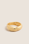 Gold Wave Hinged Bangle Bracelet