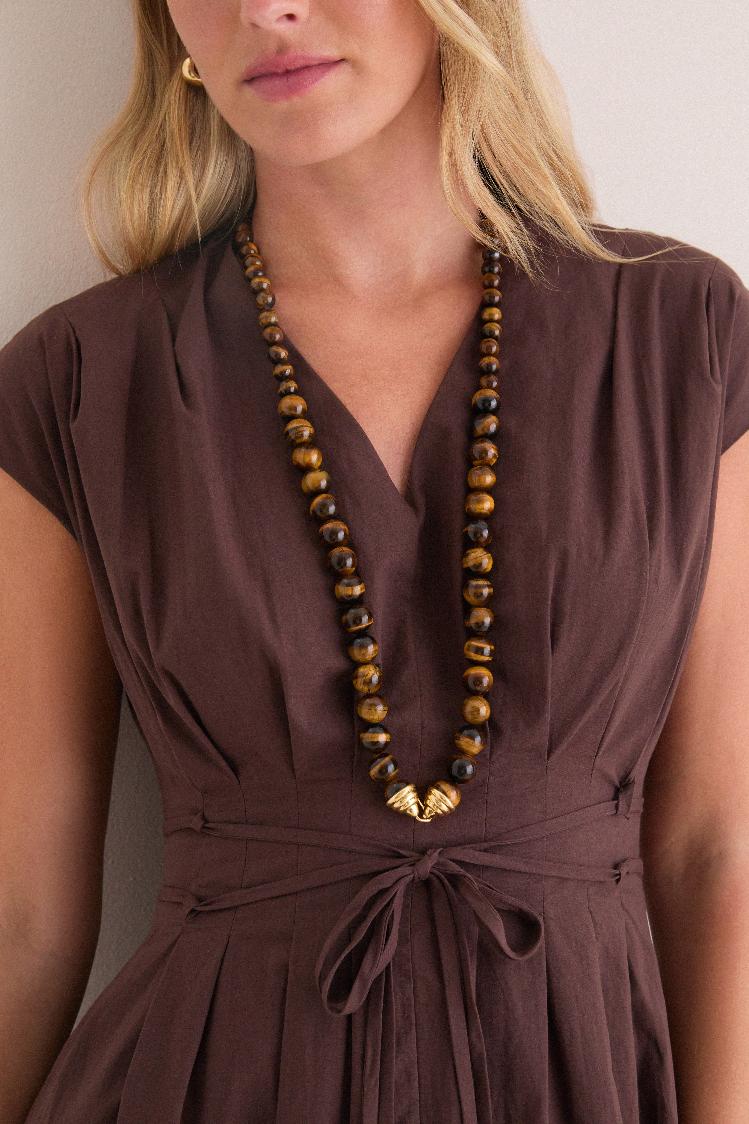 Tiger's Eye Double Strand Celine Necklace