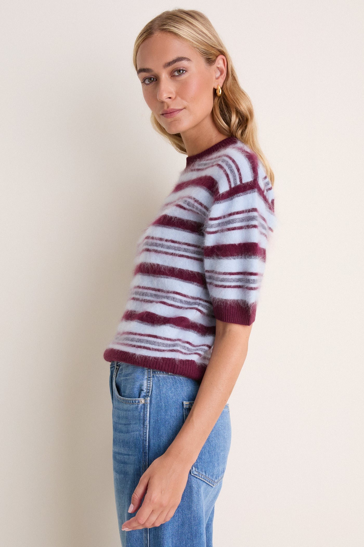 Multi Helen Brushed Wool Knit Sweater