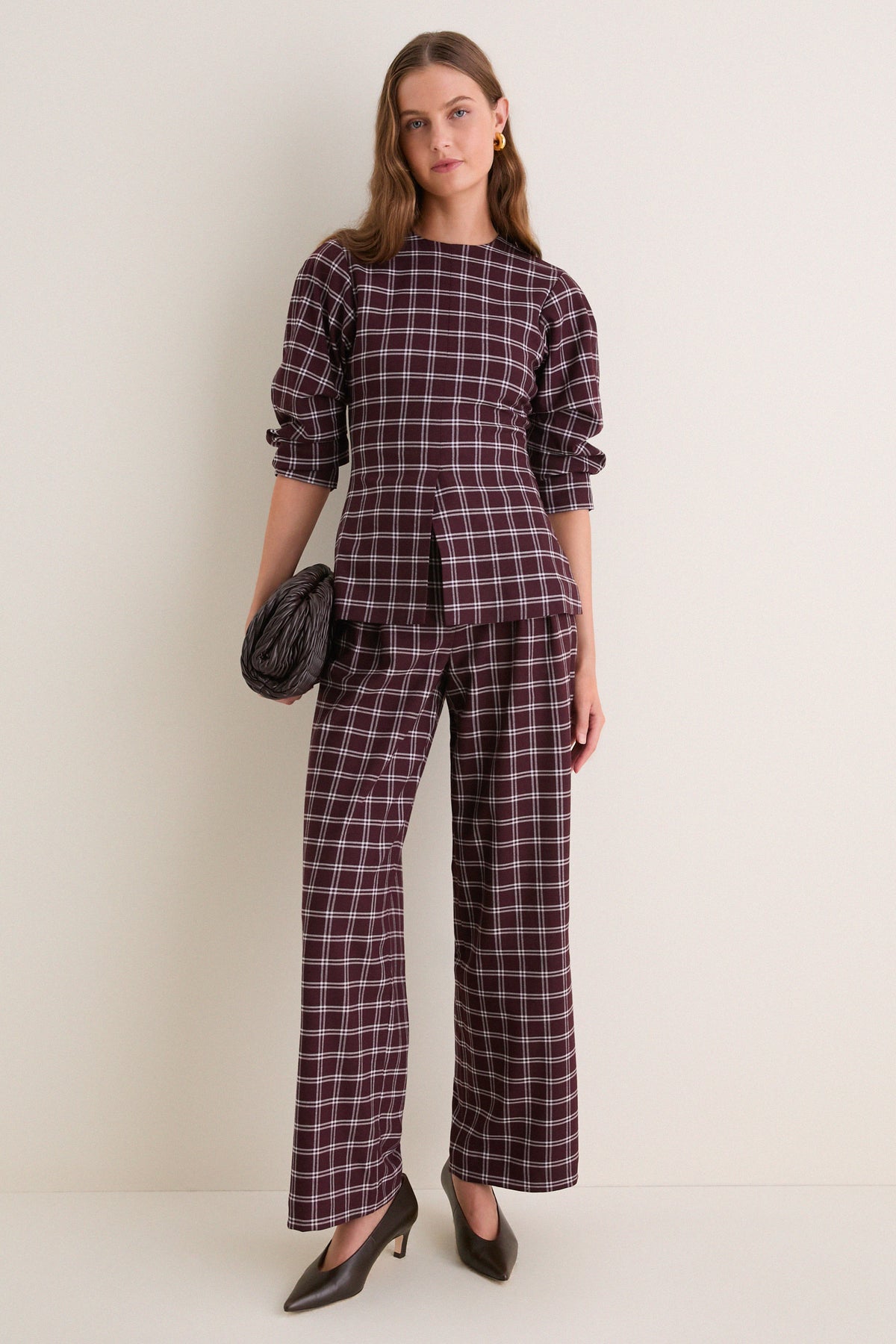 Check Janey Ruched Sleeve Top