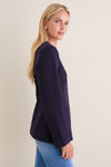 Navy Daphne Waisted Blazer