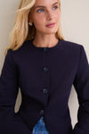 Navy Daphne Waisted Blazer