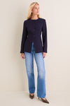 Navy Daphne Waisted Blazer