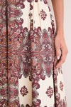 Old World Bohemia Estele Tie Midi Dress