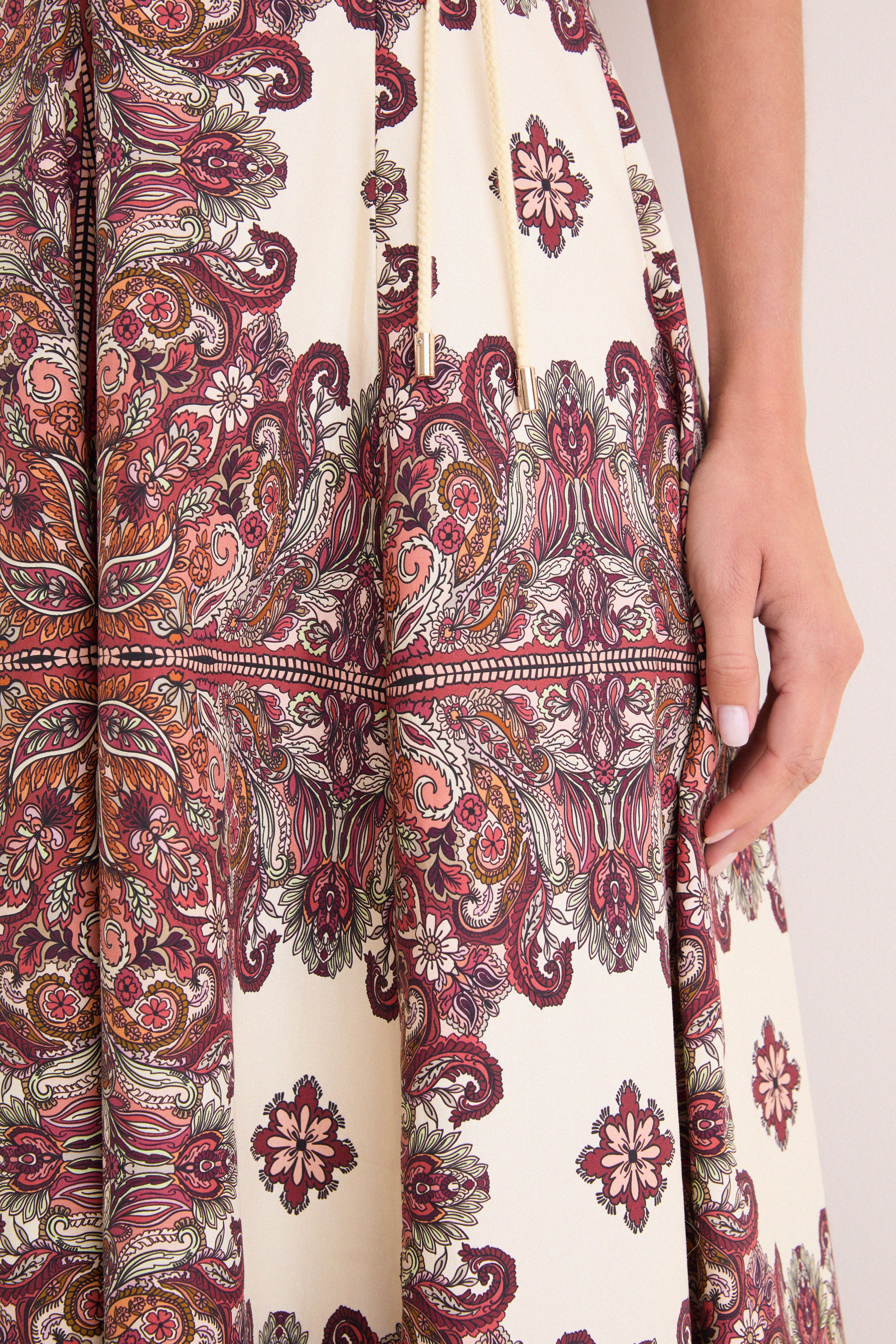 Old World Bohemia Estele Tie Midi Dress