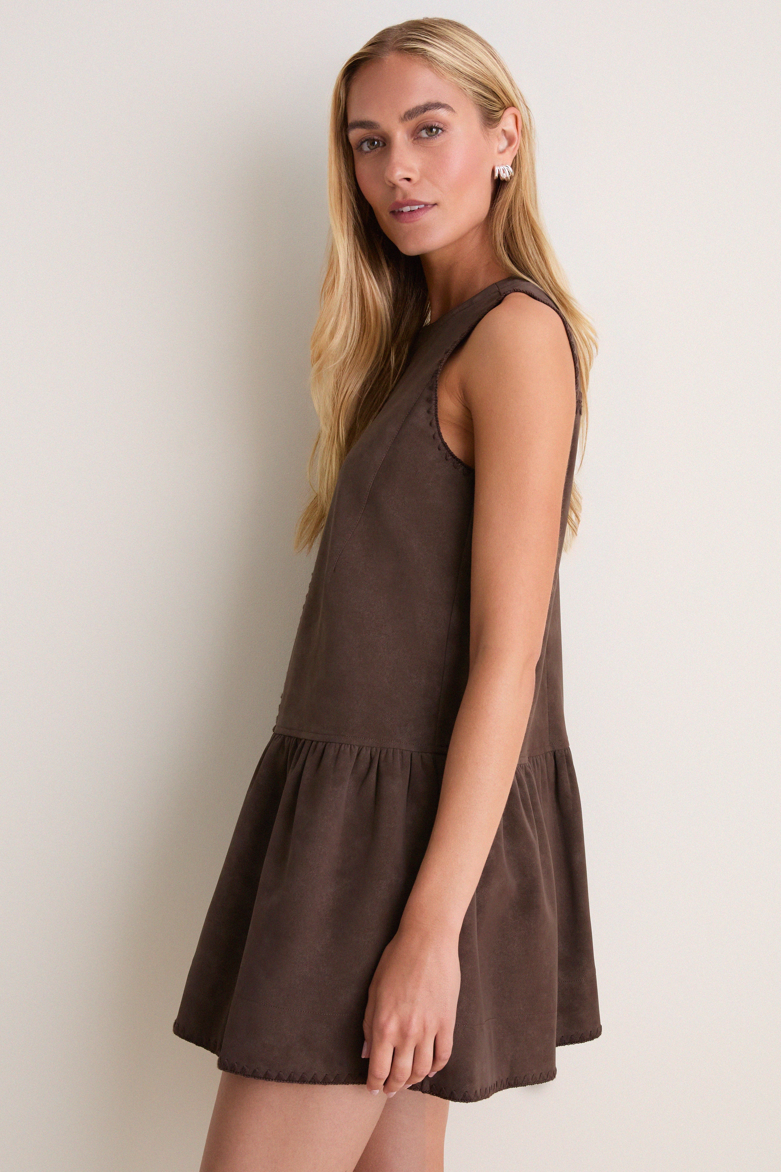 Dark Brown Pauline Mini Shift Dress