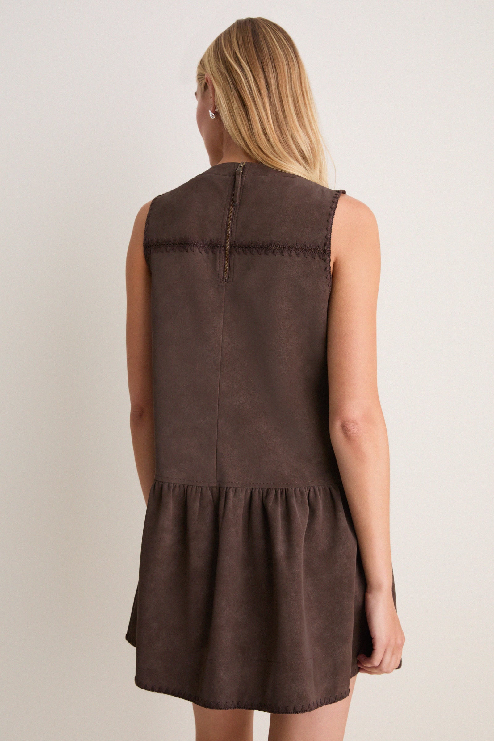 Dark Brown Pauline Mini Shift Dress