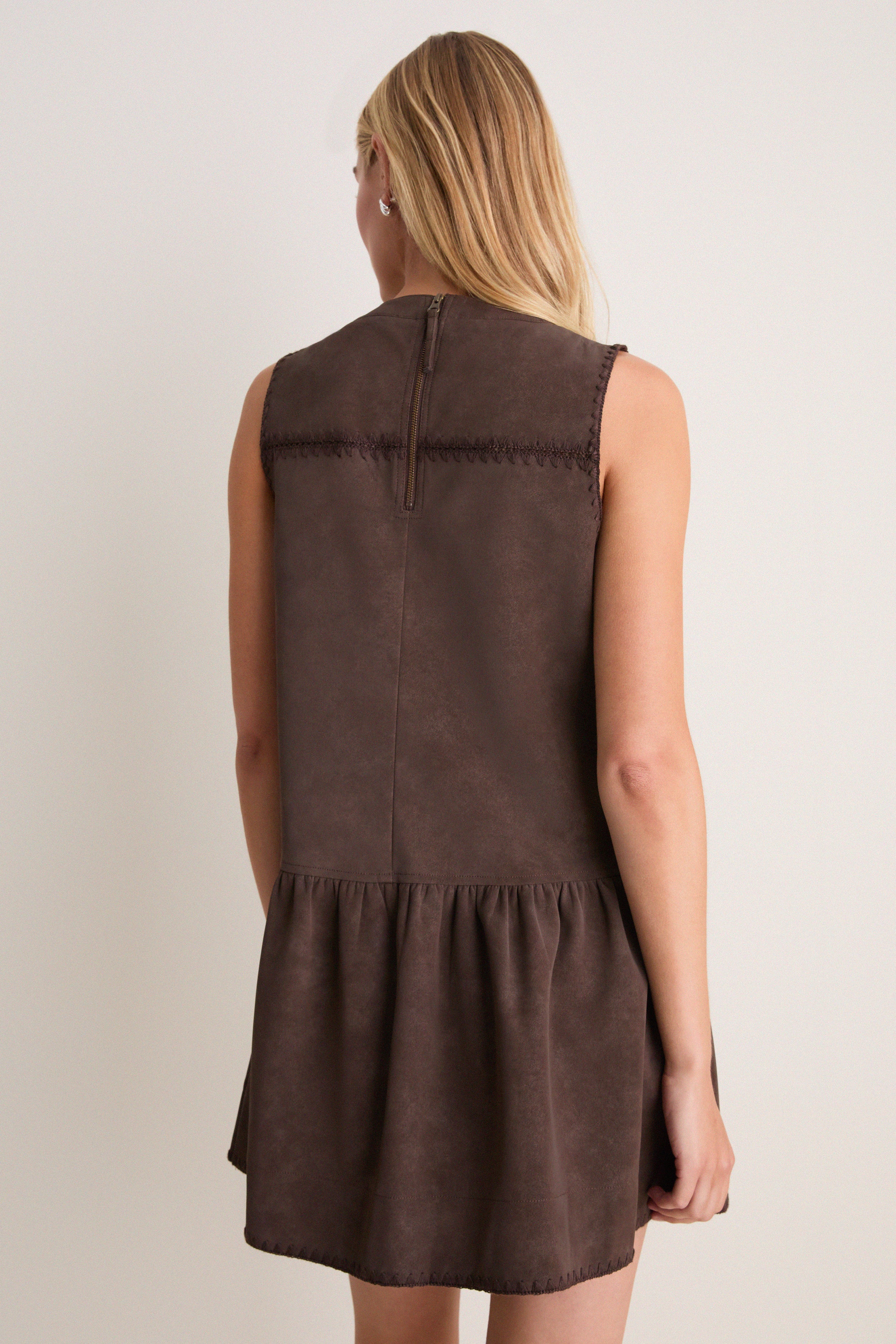 Dark Brown Pauline Mini Shift Dress