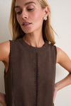Dark Brown Pauline Mini Shift Dress