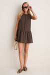 Dark Brown Pauline Mini Shift Dress