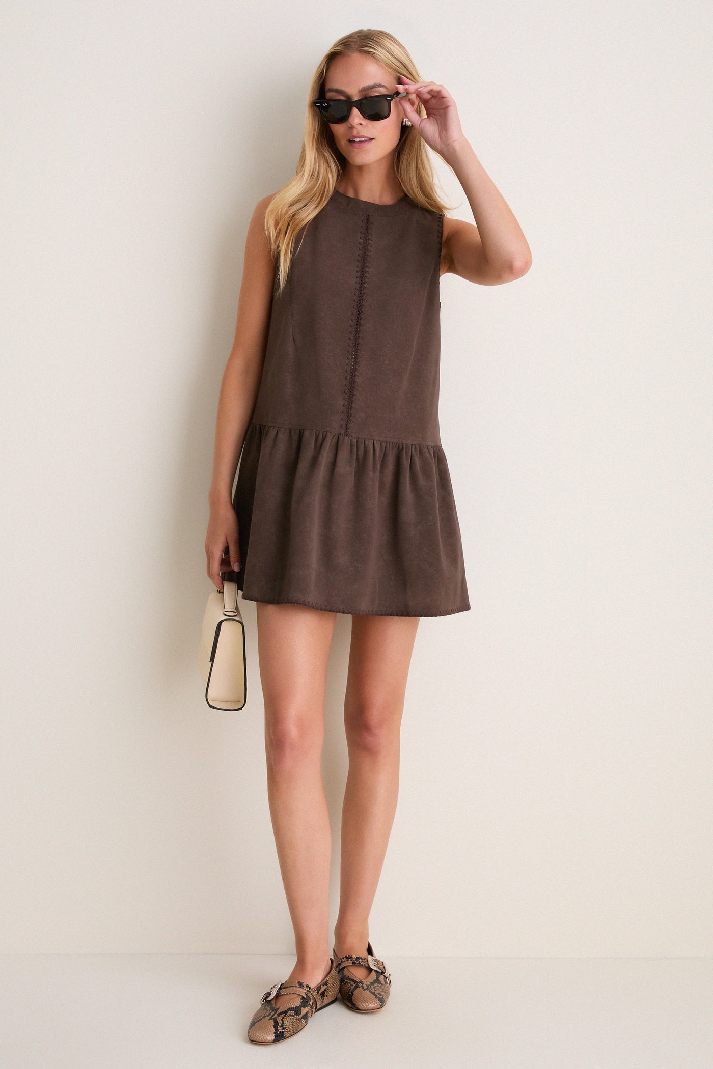 Dark Brown Pauline Mini Shift Dress