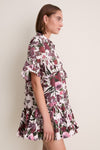 Ivory Burgundy Pink Miranda Mini Shirt Dress