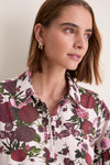 Ivory Burgundy Pink Miranda Mini Shirt Dress